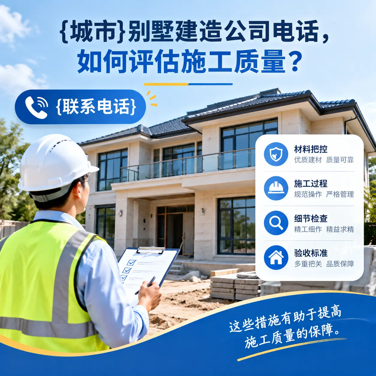 剑河别墅建造公司电话,如何评估施工质量?